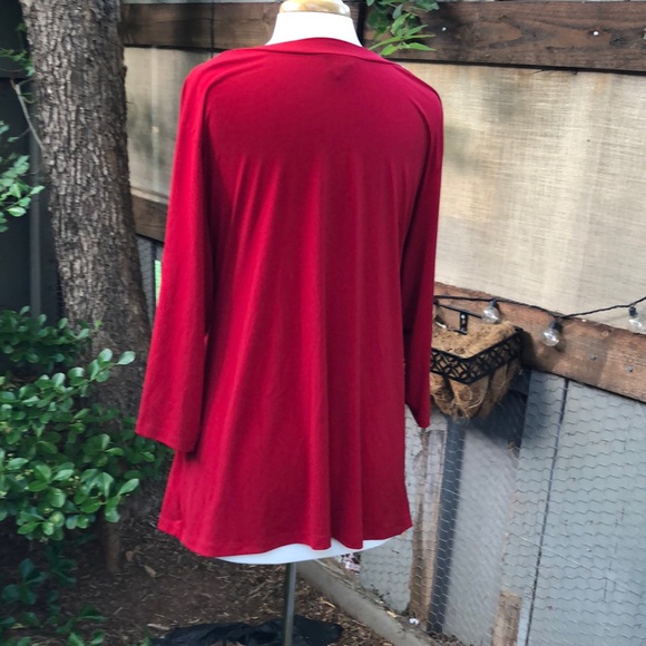 3/$30 Lane Bryant Red Wrap Shirt / Cardigan 26/28 - Picture 5 of 7